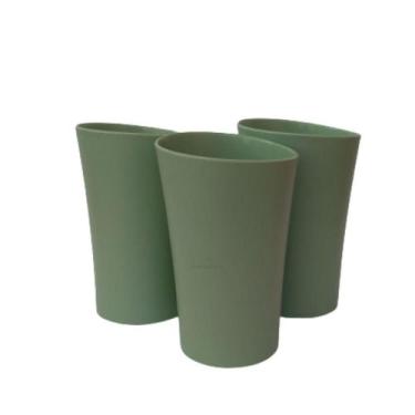Imagem de Kit 03 Copos Plastico Duro Resistente Bebidas 400Ml Verde - Azzu