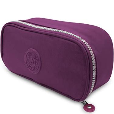 Imagem de Estojo Escolar Feminino Masculino Grande Ziper Resistente Papelaria Fofa Infantil Lápis Canteas Marcadores Lapiseiras Borrachas Apontadores (Roxo)