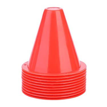 Imagem de Cones de Treinamento de Futebol, 10pcs Pequenos Cones para Treinamento Esportivo, Barreiras de Futebol Acessório do Marcador de Plástico para Facilitar o Transporte e (Vermelho)