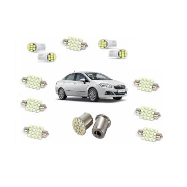 Imagem de Kit Led`s Fiat Linea 08-16 Re Placa Teto Blue Lion