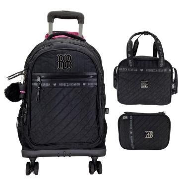 Imagem de Kit Mochila de Rodinha + Lanch + Estojo Rebecca Bonbon 24518-Feminino