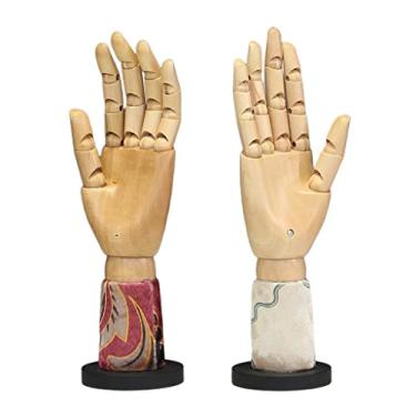 Imagem de barenx 2 peças de manequim de madeira mão artista mão modelo de mão para desenho esboço exibição de joias