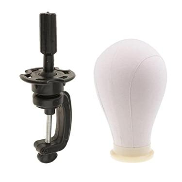 Imagem de barenx Ferramenta de fixação profissional de manequim de cabeça de cabeleireiro de lona de 61 cm