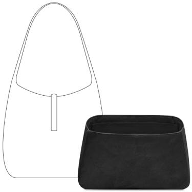 Imagem de FANJI Project Organizador de bolsa YSL Le 5 à 7, bolsa Hobo grande, flexível, ajuste personalizado, preto, fosco, leve, resistente à água, com acessórios para porta-copos