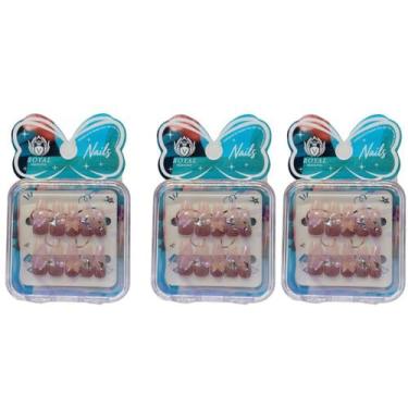Imagem de Kit Unhas Postiças Decoradas Borboleta - Royal, 72