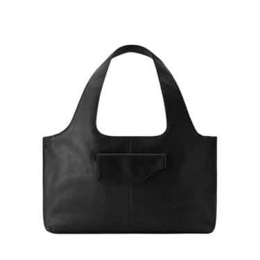 Imagem de DANEAULT Bolsa com sistema multifuncional – The Linda – Bolsa feminina de couro granulado italiano – Bolsa frontal removível – Espaçosa, elegante e versátil – Bolsa de uso diário – Preta