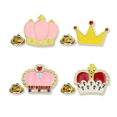 Imagem de Conjunto de alfinetes de broche com design de coroa, distintivos de la