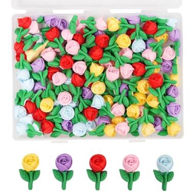 Imagem de 50 peças de pingentes de geleca fofa resina rosa 5 cores pingentes de resina plana traseira a granel cores mistas faça você mesmo artesanato fazendo decorações capa de telefone