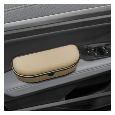 Imagem de Tuxihapp Capa de apoio de braço de carro - Almofada de descanso de braço de porta lateral de carro ajustável de couro com caixa de armazenamento - extensor de cotoveleira esquerda almofada de apoio de
