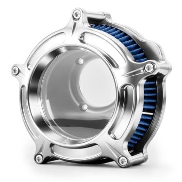 Imagem de Limpador de filtro de ar de alto desempenho para motocicleta para Harley Davidson Intake, Sportster XL 1200, 883, Iron 48, Roadster (1991–2020), Claridade Azul cromado