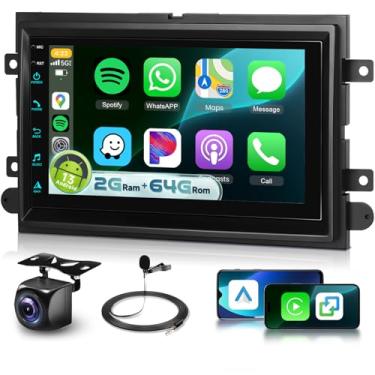 Imagem de Rádio estéreo para carro 4 núcleos 2G + 64G Android para Ford F150/F250/F350 com DSP Wireless Carplay Android Auto, Sellrich tela sensível ao toque IPS de 7 polegadas, rádio F150 com Bluetooth GPS
