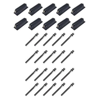Imagem de Kit 10 Canoas Caixa Preta 18.3 + 20 Parafusos 55Mm X 6Mm