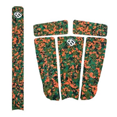 Imagem de Lonnngg 5 peças de almofadas de tração de prancha de surf de EVA para skimboards, pranchas de surf, prancha de funboard, prancha de peixe (verde camuflado (5+1))