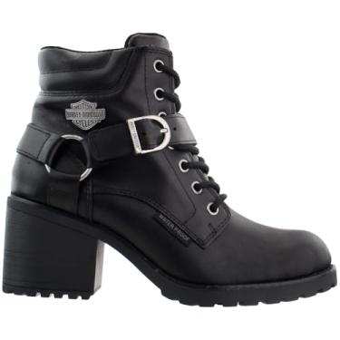 Imagem de Harley-Davidson Calçado Howell Bota de motocicleta feminina de renda de 12,7 cm, Preto, 35