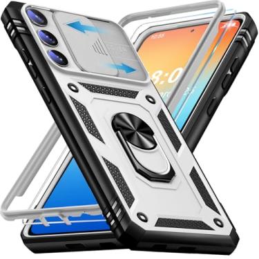 Imagem de Giyer Capa protetora para Samsung Galaxy S23 com protetor de tela, à prova de choque, à prova de quedas, resistente e resistente, anel resistente, capa protetora para Samsung S23 (branca)