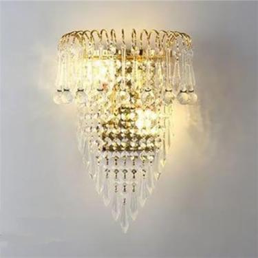 Imagem de Luminária de parede LED contemporânea colorida com design de cristal, criativa para sala de estar, quarto, escritório, quarto modelo, hotel, casa de campo, corredor, iluminação decorativa de