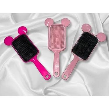 Imagem de Escova de Cabelo Desembaraçante com Orelhinhas, Design Raquete Flexível CORES SORTIDAS