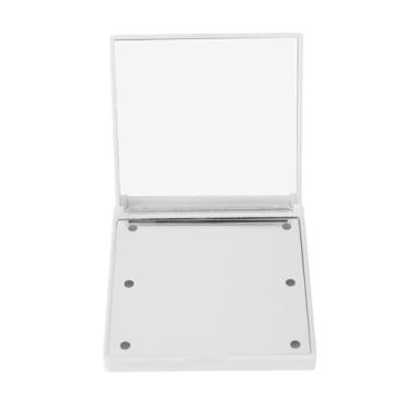 Imagem de Espelho de maquiagem para viagem com iluminação LED, dupla face, ampliação 2X, luz branca brilhante, compacto, dobrável, espelho de bolso para bolsa, mulheres, meninas, vidro ABS (Branca)