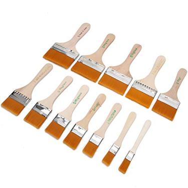 Imagem de KIMISS Conjunto de Pincéis de Pintura de Madeira Com 12 Unidades - Pontas Macias de Nylon para Pintura Em Aquarela, óleo e Acrílico - Ferramentas de Arte Versáteis Com Cabos de Pinho Confortáveis