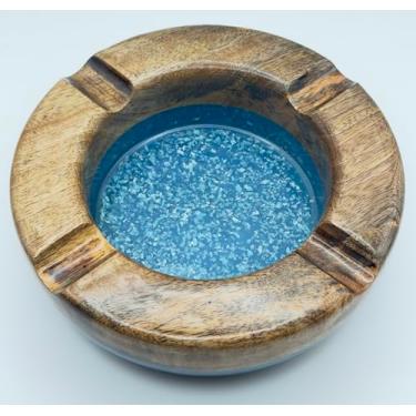 Imagem de Cinzeiro de charuto | Protótipo de pré-lançamento | Amostra de resina e madeira artesanal | Acessórios para charutos presentes para homens | Cinzeiro legal para decoração de casa ou exterior (madeira