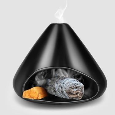 Imagem de EEEKit Prato de incenso de argila Chiminea, queimador de incenso Palo Santo com Chiminea, Sálvia e Palo Santo para meditação, ioga