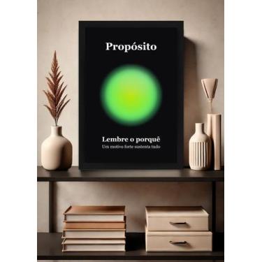 Imagem de Quadro Propósito/Significado com Vidro e Moldura Preta Tamanho:21cm x 