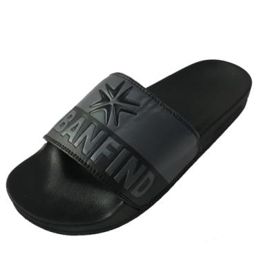 Imagem de Chinelo masculino casual de couro para casa interior praia chinelos modernos para homens, Preto, 38