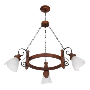 Imagem de Lustre Country Envelhecido 3 Lâmpadas 943E - Luminárias Müller