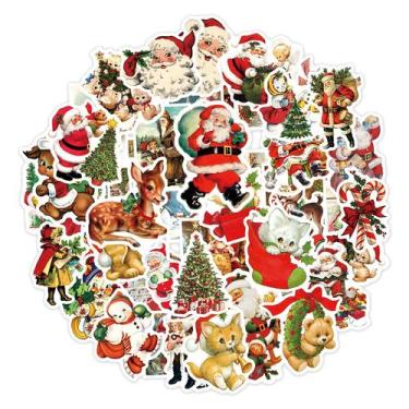 Imagem de Adesivo K1tpde de vinil de Natal vintage 50 unidades para garrafa de á