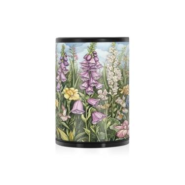 Imagem de Wassud Cinzeiro de carro de liga de alumínio de flores perfumadas com tampa Cinzeiro de carro à prova de cheiro à prova de vento cinzeiro de viagem para SUV, caminhão, escritório, casa