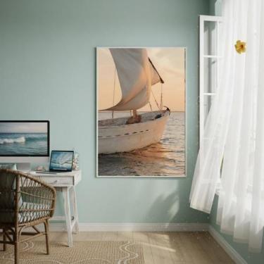 Imagem de Quadro Decorativo Barco No Oceano-70X50Cm - Quadros On-Line
