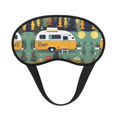 Imagem de Máscara para dormir Happy Bus Camper Print Blackout Máscara para os olhos com luz macia para dormir meditação, viagem, ioga