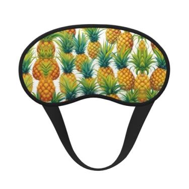 Imagem de Máscara de dormir com estampa de abacaxi tropical exótico, máscara para os olhos, macia, leve, para dormir, meditação, viagem, ioga