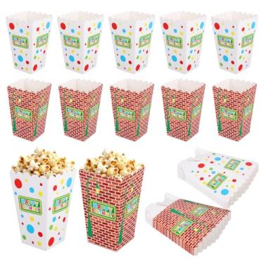 Imagem de 24un Caixas Pipoca, 2 Modelos Caixas de Pipoca Adoráveis Coloridas com Desenhos Animados Divertidos para Guardar Salgadinhos Ideais para Meninos e Meninas Lembrancinhas Festa de Aniversário