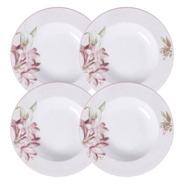 Imagem de Jogo De Pratos Fundos 28Cm Kit 4 Peças Poeme Sopa Porcelana