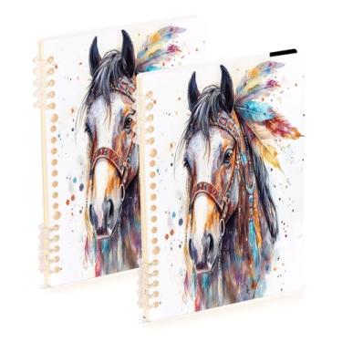 Imagem de Burbuja Cadernos com nome, papel pautado universitário A5 com 60 folhas, fichário para escritório, 2 unidades