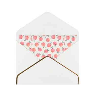 Imagem de SKKNT Cartões comemorativos com estampa de pêssego vermelho para todas as ocasiões, convites de festa de aniversário de casamento, 12,7 x 15,2 cm