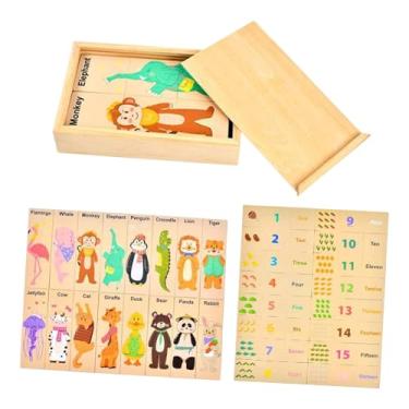 Imagem de Dynwave Brinquedo de Quebra-Cabeça de Madeira, Jogo Educativo de Encaixe e de Números com Animais para Crianças em Idade Pré-Escolar.
