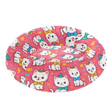 Imagem de SEHANY Cama de cachorro com estampa de gatos fofos, removível e lavável, pequena, redonda para gatos, cama fofa super macia para animais de estimação com fundo antiderrapante para cães pequenos e