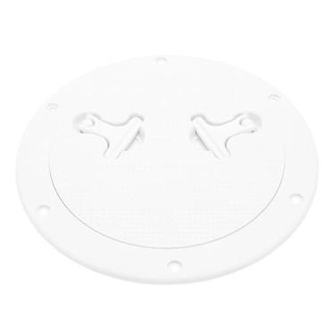 Imagem de Depisuta Escotilha de Barco Redonda de 9 Polegadas, Placa de Convés Redonda de Barco de Náilon Escotilha de Inspeção Antiderrapante Com Tampa Removível, Tampa de Escotilha de Porta de (Branco)