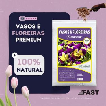 Imagem de Substrato Vasos e Floreiras Premium 20Kg para Plantas, Flores, Hortas 