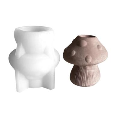 Imagem de Suporte de vela de silicone, moldes antiaderentes de castiçal de cogumelo | Suporte de resina, castiçal de pilar de molde para artesanato, decoração de casa