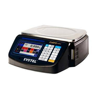 Imagem de Balança Etiquetadora Systel Cuora Neo Preta 30kg - Impressora Integrada - INMETRO