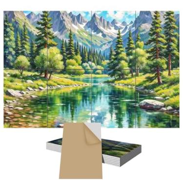 Imagem de Pacote com 8 painéis acústicos de parede – TEMGCUAM Painéis acústicos grandes de arte de 30,5 x 40,6 cm, painéis acústicos decorativos, painéis de parede com absorção de som para casa, escritório