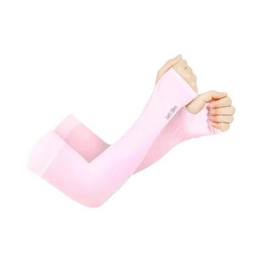 Imagem de Manguitos De Proteção Solar Em Seda Gelada Unissex, Elásticos E Fresco