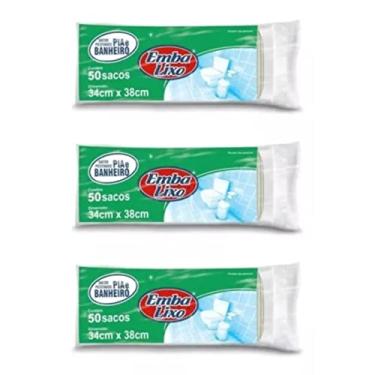 Imagem de Kit C/ 3 Embalixo 15L 150un Reforçado Para Lixo Pia Banheiro