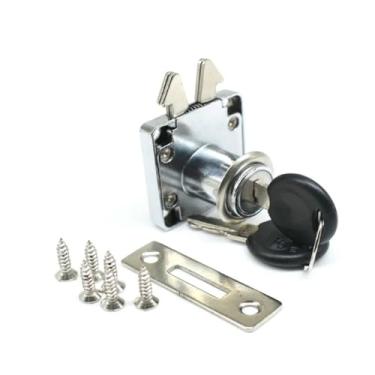 Imagem de Trava de gaveta de armário de gancho duplo para gaveta doméstica caixa de armazenamento escolar armário de academia barco carro caminhão JA43 1 peça (mesma chave)