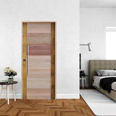 Imagem de Kit Porta Pronta Bbb 210x72cm Esquerdo Batente 14cm Fechadura Rolete Rodam Portas