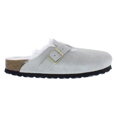 Imagem de Birkenstock Tênis unissex Boston VL Shearling Narrow tamanho 36, cor: branco antigo/branco