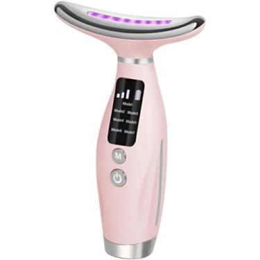 Imagem de Massageador Facial LED 7 Cores, Dispositivo de Beleza para Pescoço com Fototerapia, 7 Modos de Massagem, Recarregável USB-C, Display LED (Rosa) (ROSA)